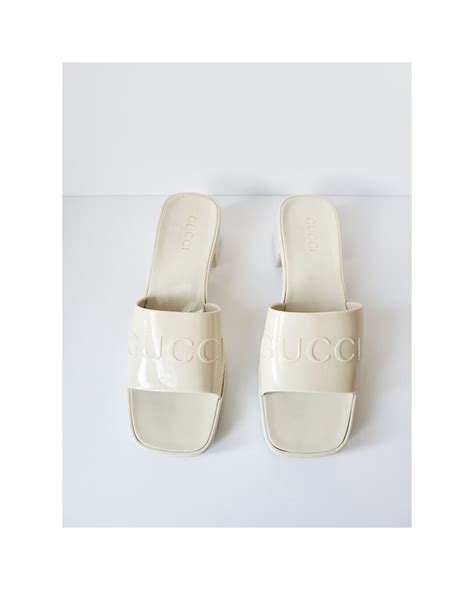 gucci white plastic sandals